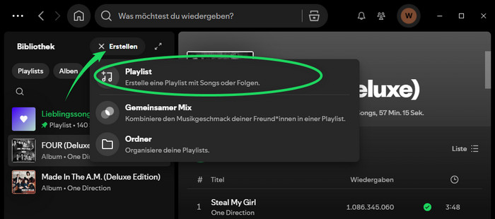 Spotify Playlist erstellen