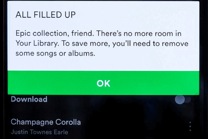 Playlist-Limit bei Spotify überschritten