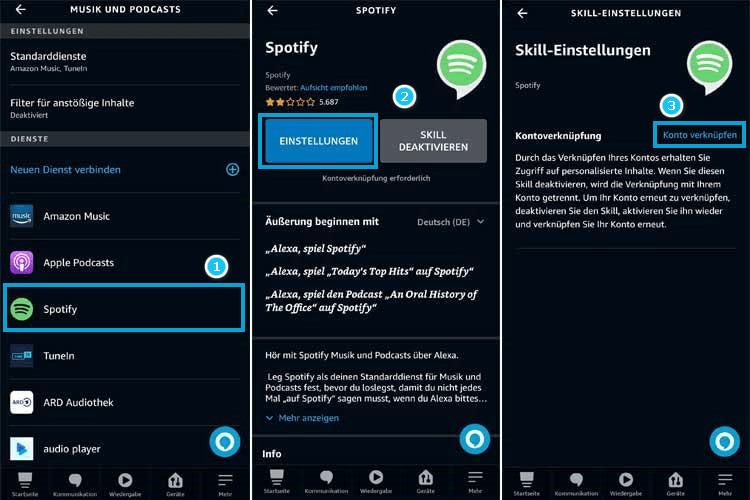 Spotify-Skill aktivieren