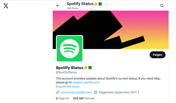 #SpotifyStatus auf X