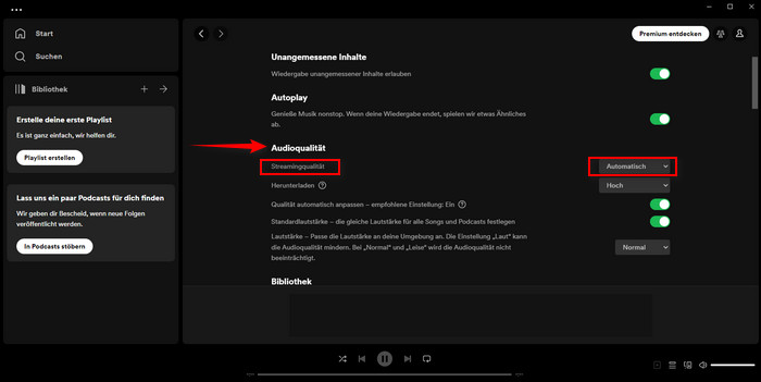 Streaming-Qualität in Spotify einstellen