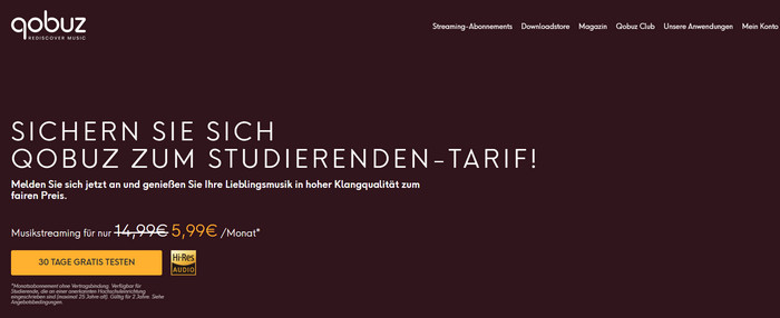 Studierenden-Tarif von Qobuz nutzen