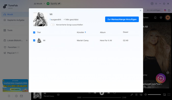 Songs von Spotify hinzufügen