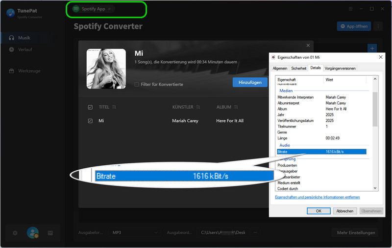 Songs von Spotify hinzufügen