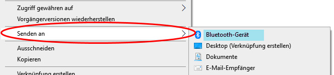 Übertragung von MP3-Dateien per Bluetooth