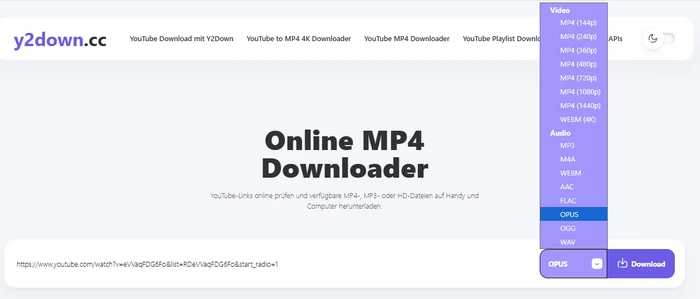 y2down.cc YouTube Online Downloader