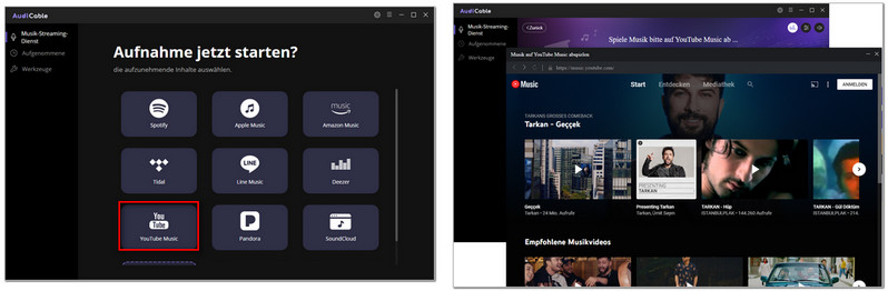 YouTube Music mit AudiCable aufnehmen