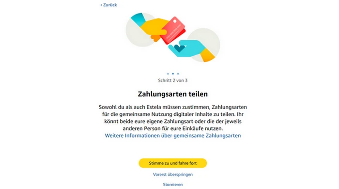 Zahlungsarten teilen