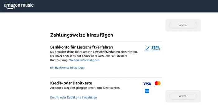 Zahlungsoption wählen