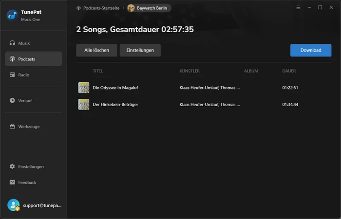 Podcast Download starten