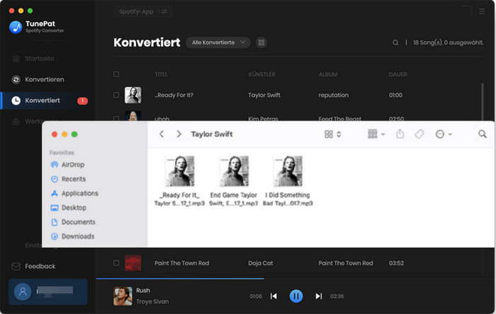 Spotify music per TunePat Mac konvertiert