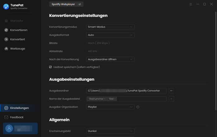 Einstellungen bei Spotify einrichten