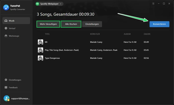 Mehr hinzufügen bei TunePat Spotify Converter