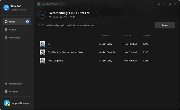 Musik-Download von Spotify