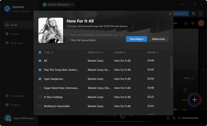 Musik von Spotify hinzufügen - Schritt 2