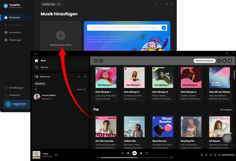 Spotify Musik über Tunepat ziehen