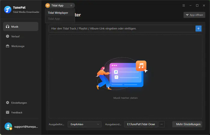 Hauptoberfläche von TunePat Tidal Media Downloader
