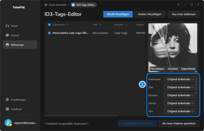 ID3-Tag-Editor - Schritt 1