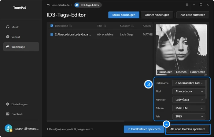 ID3-Tag-Editor - Schritt 3