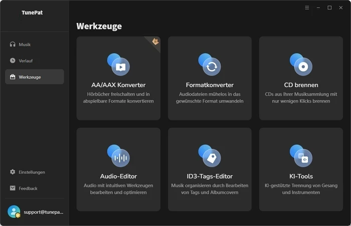Die Oberfläche von TunePat-Tools
