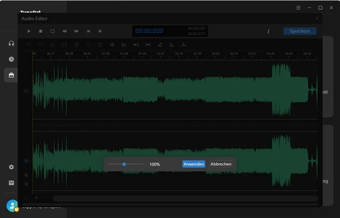Schneller / Langsamer von Audio-Editor einstellen