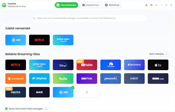 Streaming-Dienst auswählen