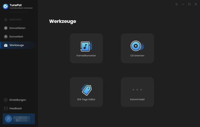 Werkzeuge von TunePat YouTube Music Converter